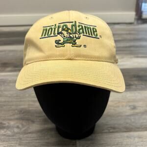 Vintage 90s  Notre Dame Fighting Irish‎ Cream Green Mens OS Snapback Hat